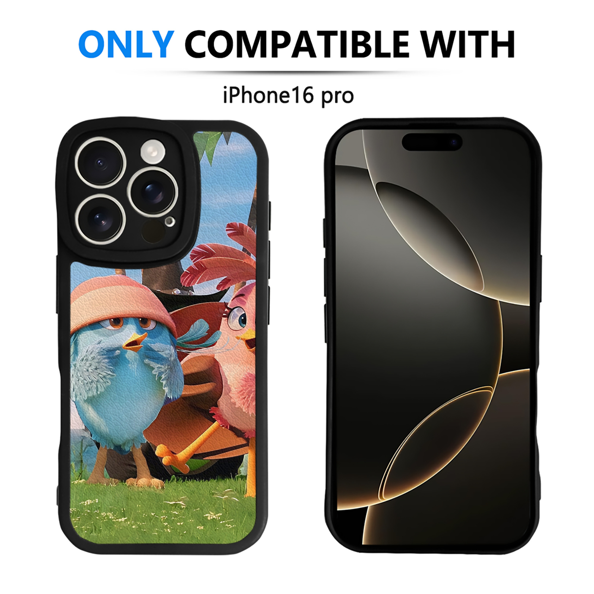 （画像用） Angry Birds アングリーバード 【iPhone 16シリーズ対応】シリコンスマホケース（レザー調） 材質：シリコン